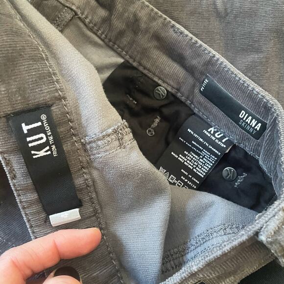 Kut From the Kloth Diana Jeans Gray Corduroy Size 4P - Picture 3 of 8
